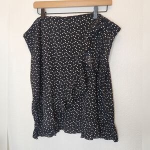 SHEIN Heart Polka Dot Faux Wrap Skirt Ruffle